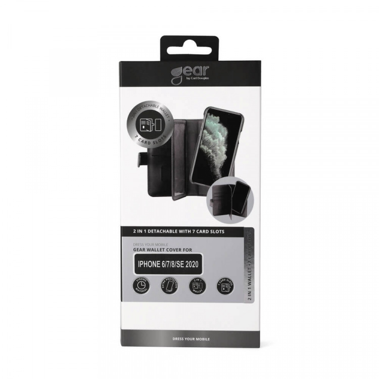 Gear Mobilfodral 7 Kortfack Svart - iPhone 6/7/8/SE