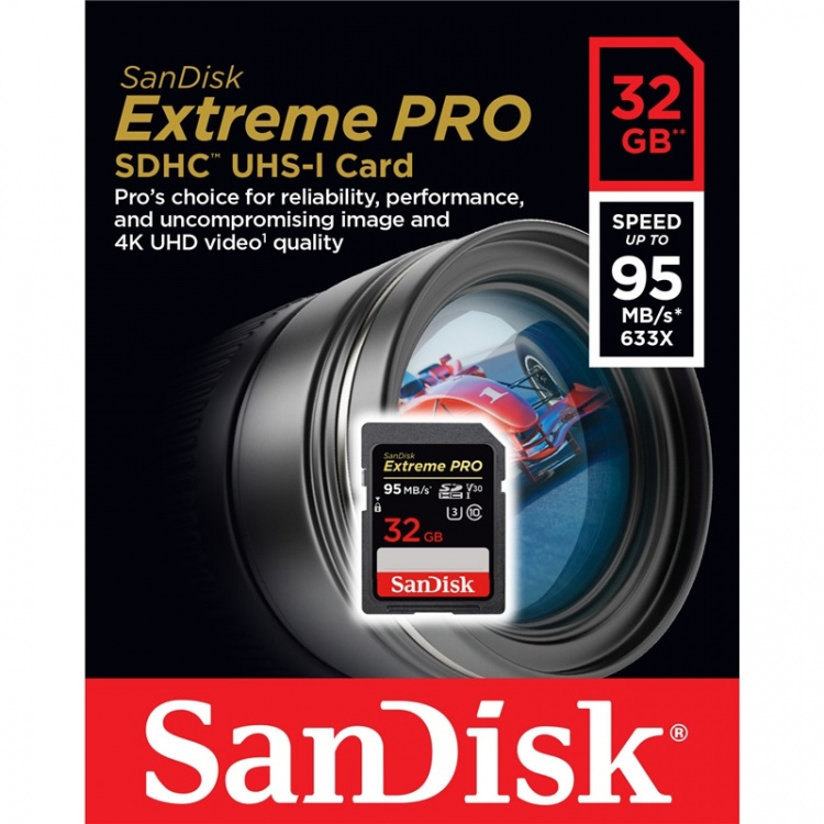 Sandisk Minneskort Sdhc Extreme Pro 32Gb 95Mb/S Uhs-I