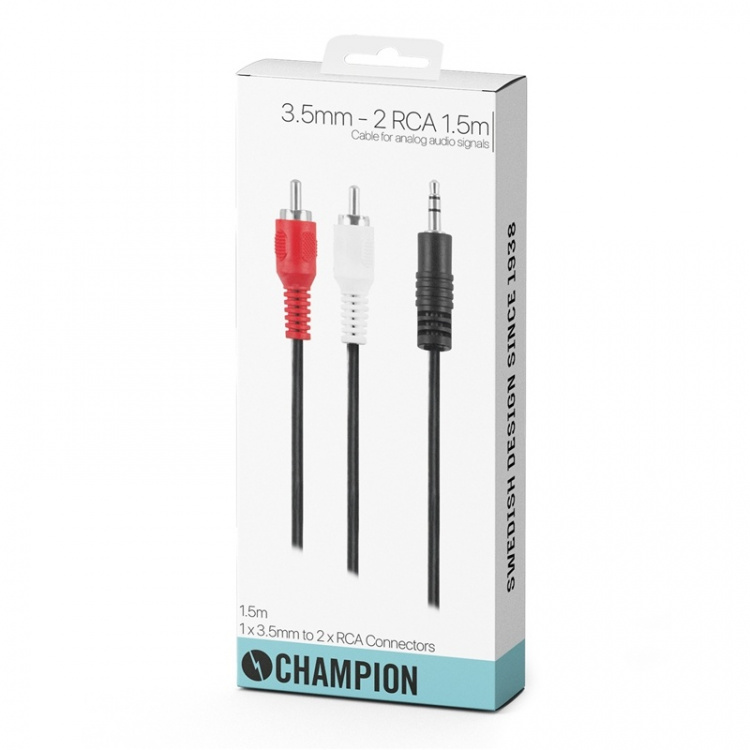 Champion 3,5mm - 2 RCA Hane-Hane 1.5m
