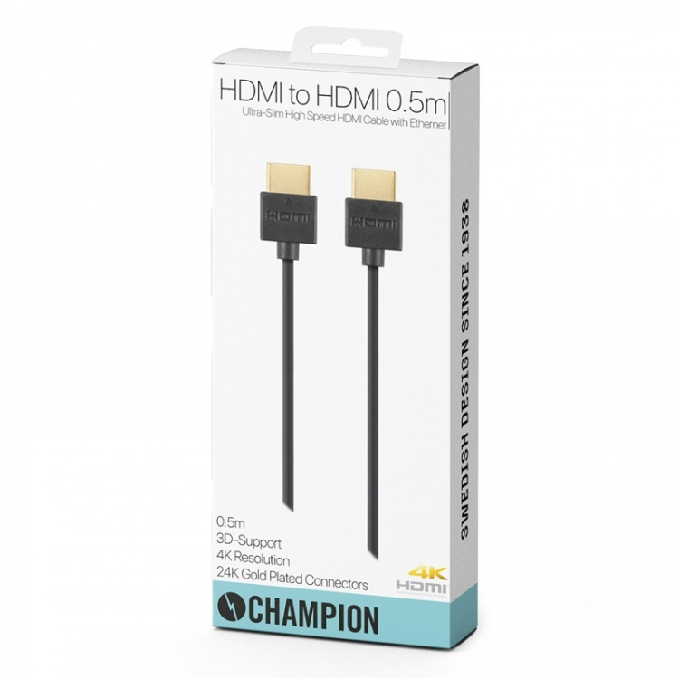 Champion HDMI-kabel Ha-Ha SLIM 0.5m