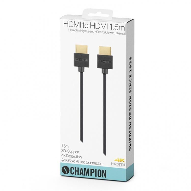 Champion HDMI-kabel Ha-Ha SLIM 1.5m Champion HDMI-kabel Ha-Ha SLIM 1.5m