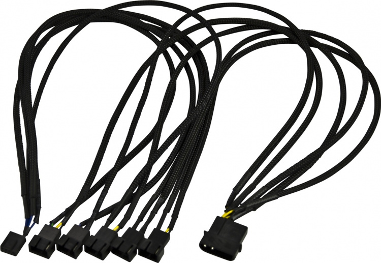 AKASA splitterkabel för 4-pins fläktar, från 1 till 5