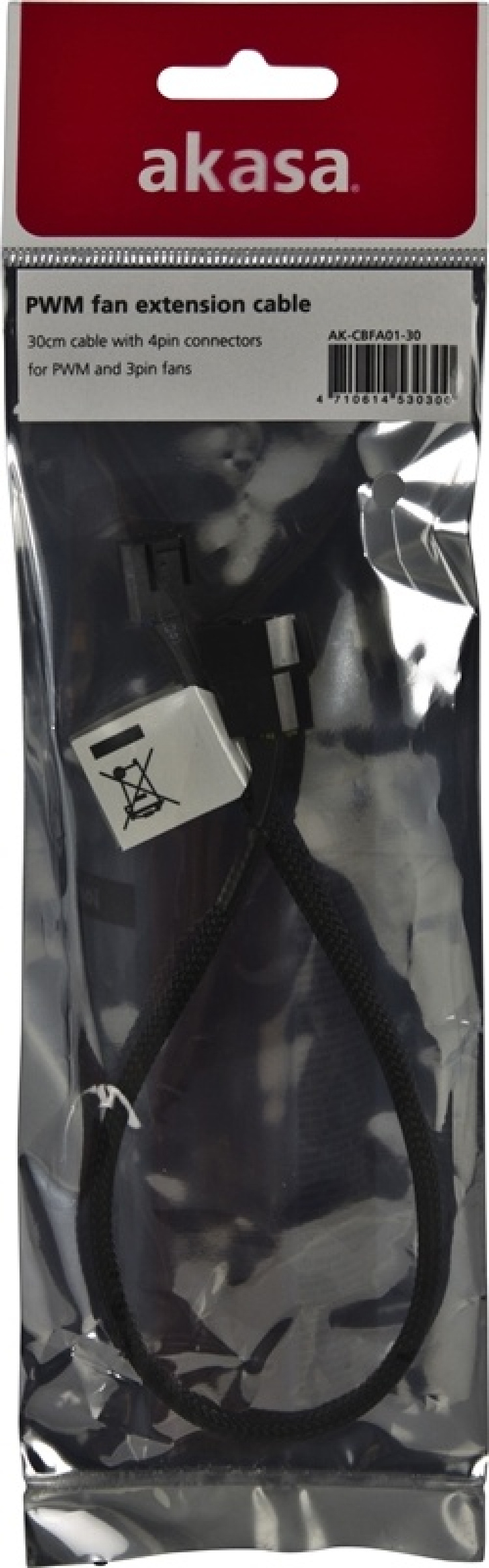 AKASA förlängningskabel för 4-pins fläktar 0,3m AKASA förlängningskabel för 4-pins fläktar 0,3m