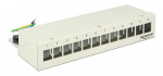 DeLOCK patchpanel, 12 portar, för keystone kontaktdon, skärmad, grå