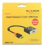 DeLOCK DisplayPort till HDMI-adapter, aktiv, 4K i 60Hz, 0,2m