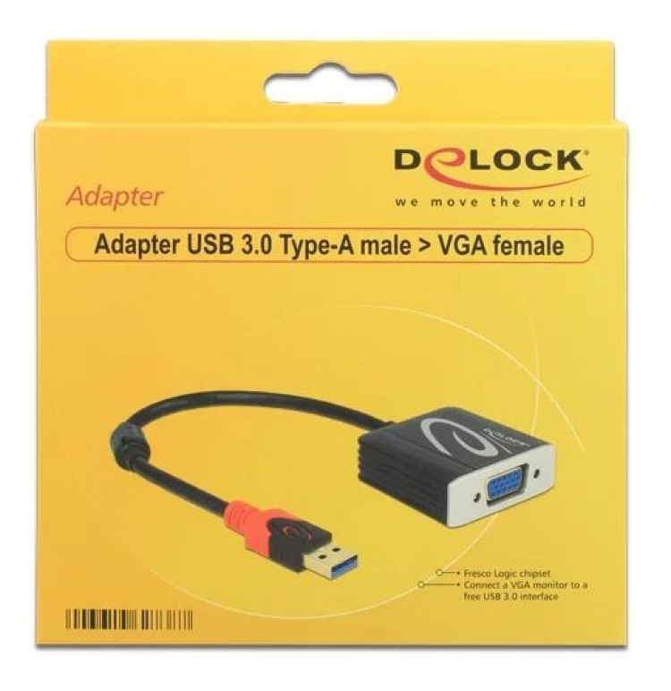 DeLOCK USB 3.0 till VGA-adapter, 1920x1200, 0,2m