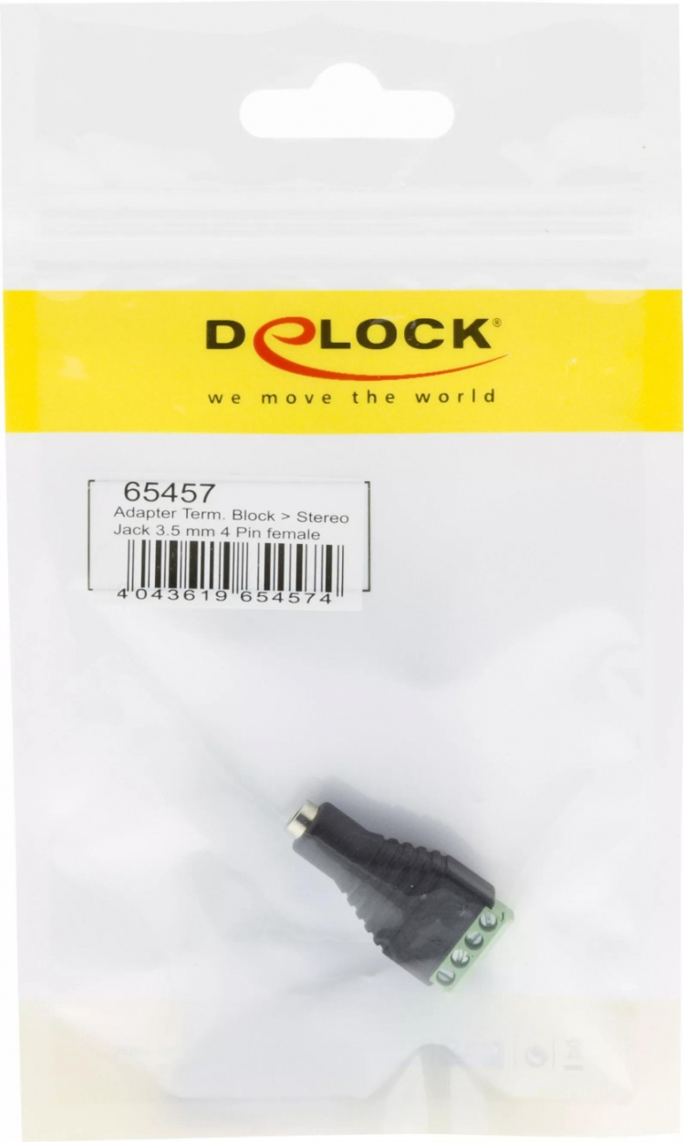 DeLOCK adapter, 3,5mm stereo ho till 4-pin terminalblock