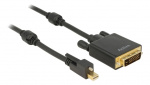 DeLOCK miniDP - DVI-D 24+1 kabel, 1m, Ultra HD, skruv, 1m