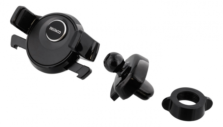 DELTACO bilhållare för ventilationsgaller, smartphones 60-88mm, svart