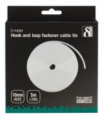 DELTACO kardborrband på rulle, bredd 9mm, 5m, vit