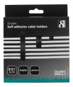 DELTACO självhäftande kabelklämmor, 1/3/6 platser, 10-pack, svart DELTACO självhäftande kabelklämmor, 1/3/6 platser, 10-pack, svart