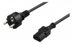 DELTACO jordad apparatkabel, CEE 7/7 till IEC 60320 C13, 10m, svart
