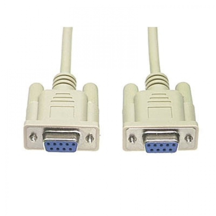 Deltaco Null modem cable DB9ho-ho 5m