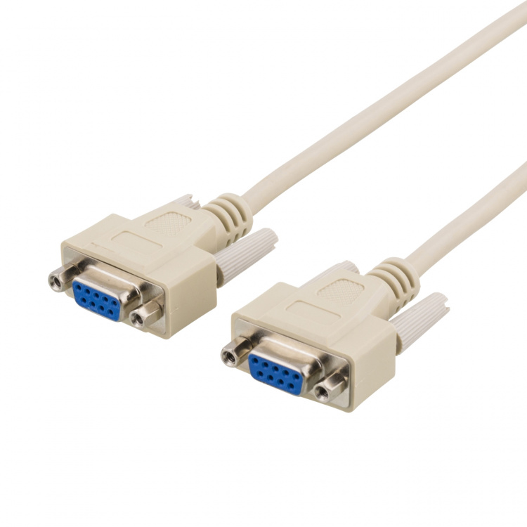Deltaco Null modem cable DB9ho-ho 5m