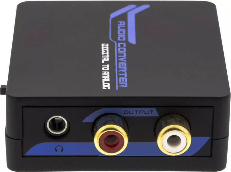 DELTACO ljudomvandlare från digital till analog med 3,5mm, svart