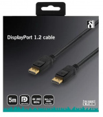 DELTACO DisplayPort monitorkabel, UltraHD i 60Hz, 5m, 20-pin ha - ha,