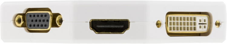 DELTACO Mini DisplayPort till DVI/HDMI/VGA-adapter, 0,15m, vit