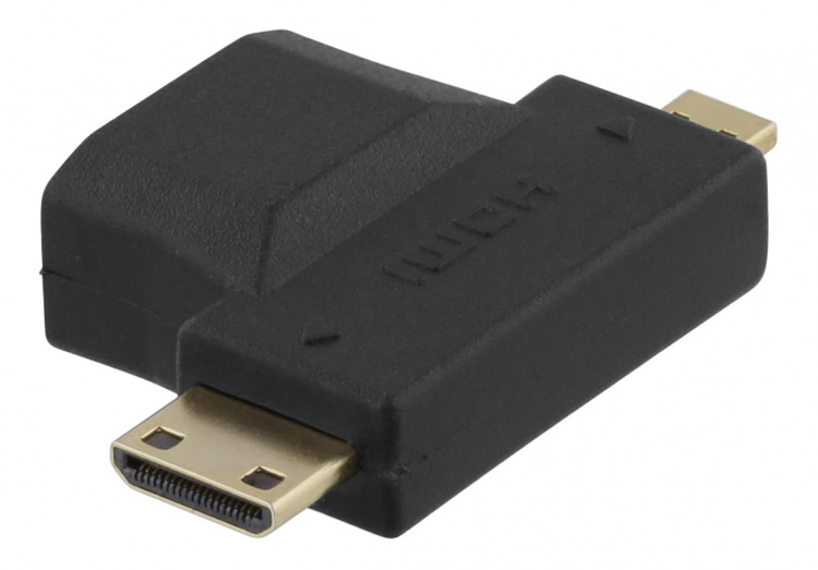 DELTACO HDMI-adapter, HDMI ho till mini HDMI ha och micro HDMI ha DELTACO HDMI-adapter, HDMI ho till mini HDMI ha och micro HDMI ha