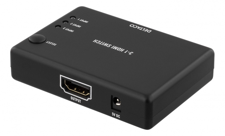 DELTACO HDMI-Switch, 3 ingångar till 1 utgång, 4K i 60Hz, 7.1 , svart DELTACO HDMI-Switch, 3 ingångar till 1 utgång, 4K i 60Hz, 7.1 , svart