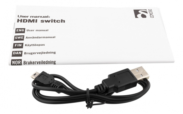 DELTACO HDMI-Switch, 3 ingångar till 1 utgång, 4K i 60Hz, 7.1, svart DELTACO HDMI-Switch, 3 ingångar till 1 utgång, 4K i 60Hz, 7.1, svart