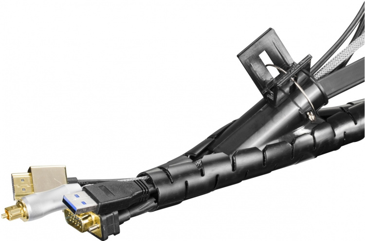 DELTACO Kabelslukare i plast, 25mm diameter, 2,5m, verktyg, svart DELTACO Kabelslukare i plast, 25mm diameter, 2,5m, verktyg, svart