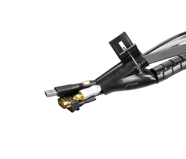 DELTACO Kabelslukare i plast, 25mm diameter, 2,5m, verktyg, svart DELTACO Kabelslukare i plast, 25mm diameter, 2,5m, verktyg, svart