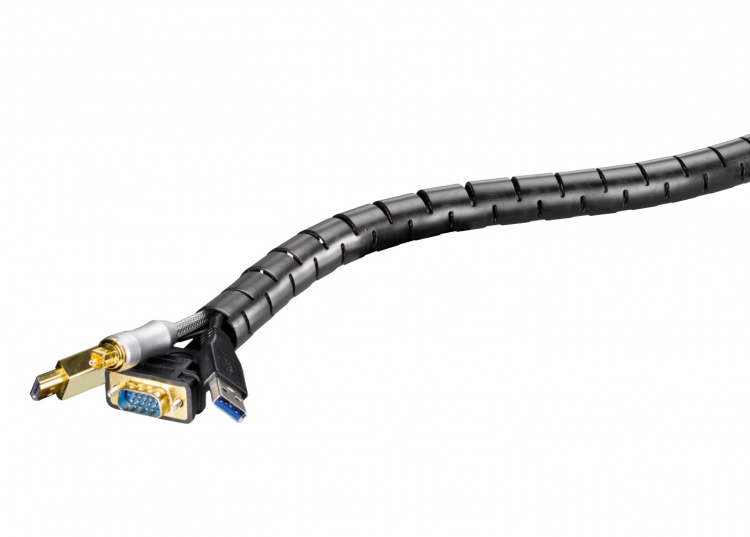 DELTACO Kabelslukare i plast, 25mm diameter, 2,5m, verktyg, svart DELTACO Kabelslukare i plast, 25mm diameter, 2,5m, verktyg, svart