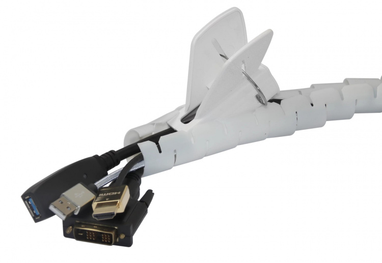 DELTACO Kabelslukare i nylon, 25mm diameter, verktyg ingår, 2,5m, vit DELTACO Kabelslukare i nylon, 25mm diameter, verktyg ingår, 2,5m, vit