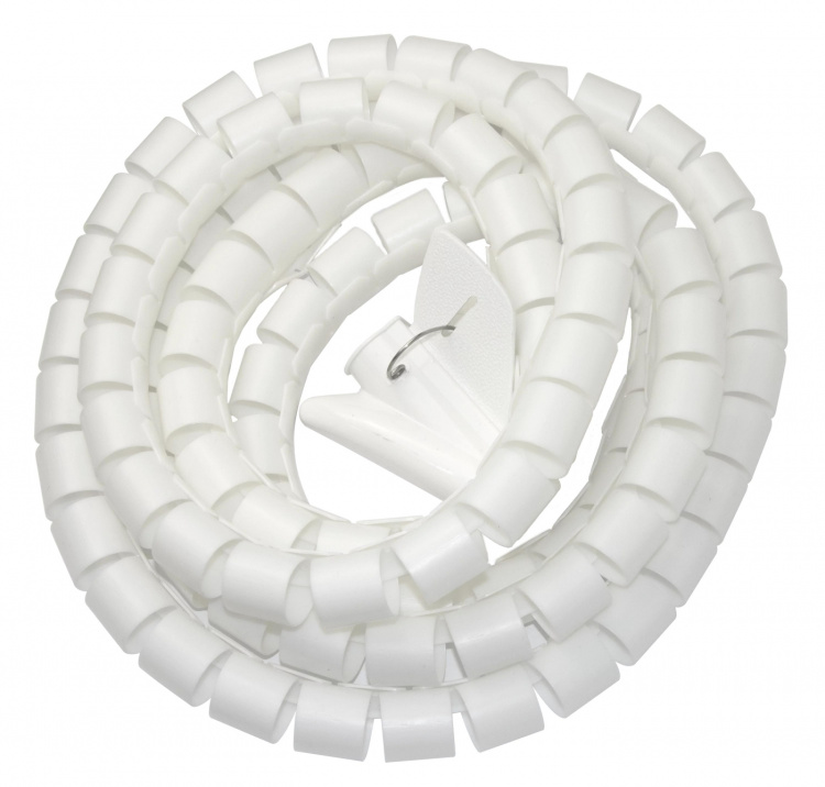 DELTACO Kabelslukare i nylon, 25mm diameter, verktyg ingår, 2,5m, vit DELTACO Kabelslukare i nylon, 25mm diameter, verktyg ingår, 2,5m, vit