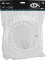 DELTACO Kabelslukare i nylon, 25mm diameter, verktyg ingår, 5m, vit