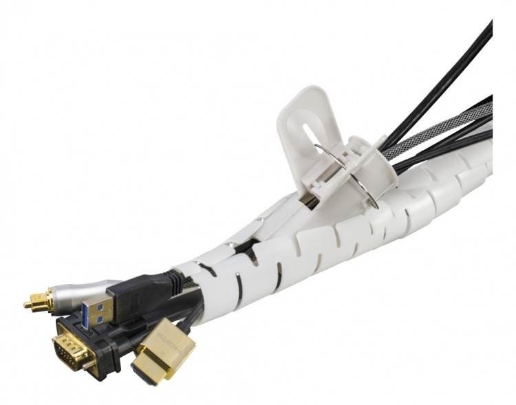 DELTACO Kabelslukare i nylon, 25mm diameter, verktyg ingår, 20m, vit DELTACO Kabelslukare i nylon, 25mm diameter, verktyg ingår, 20m, vit