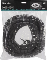 DELTACO Kabelslukare i nylon, 25mm diameter, verktyg ingår, 5m, svart