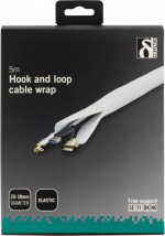 DELTACO kabelsorteringsstrumpa i nylon, kardborrband, 5m, vit DELTACO kabelsorteringsstrumpa i nylon, kardborrband, 5m, vit