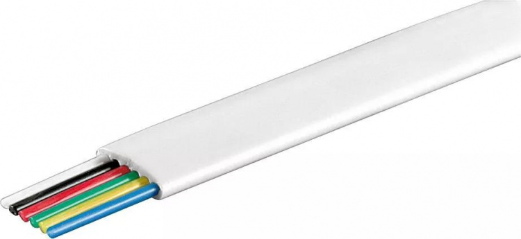 DELTACO Modularkabel, 6P, rulle, 100m, vit