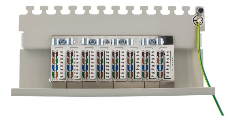 DELTACO Patchpanel, 8xRJ45, Cat6a, väggmonterbar, 10Gbps, grå DELTACO Patchpanel, 8xRJ45, Cat6a, väggmonterbar, 10Gbps, grå