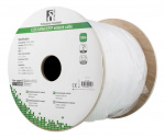 DELTACO U/FTP Cat6a installationskabel, 100m trumma, 500MHz, LSZH, vit