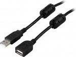 DELTACO USB 2.0 kabel Typ A hane - Typ A hona 2m, svart