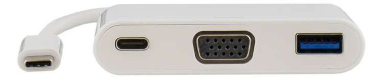 DELTACO USB-C till VGA och USB Typ A adapter, USB-C ho, 60W, vit DELTACO USB-C till VGA och USB Typ A adapter, USB-C ho, 60W, vit