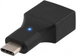 DELTACO USB 2.0 adapter, Typ C - Typ A hona, svart