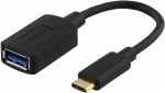 DELTACO USB 3.1 adapter, Gen 1, Typ C hane - Typ A hona, svart