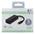 DELTACO USB 3.1 nätverksadapter, Gigabit, 1xRJ45, USB Typ C, svart DELTACO USB 3.1 nätverksadapter, Gigabit, 1xRJ45, USB Typ C, svart