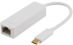 DELTACO USB 3.1 nätverksadapter, Gigabit, 1xRJ45, USB Typ C, vit DELTACO USB 3.1 nätverksadapter, Gigabit, 1xRJ45, USB Typ C, vit