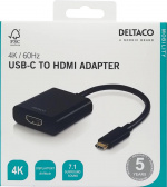 DELTACO USB 3.1 till HDMI adapter, USB typ C hane - HDMI hona, svart DELTACO USB 3.1 till HDMI adapter, USB typ C hane - HDMI hona, svart