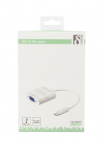 DELTACO USB 3.1 till VGA adapter, Typ C - VGA, 1080p, vit DELTACO USB 3.1 till VGA adapter, Typ C - VGA, 1080p, vit