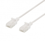 DELTACO U/UTP Cat6a patchkabel, slim, 3,5mm i diameter, 0,3m, vit DELTACO U/UTP Cat6a patchkabel, slim, 3,5mm i diameter, 0,3m, vit