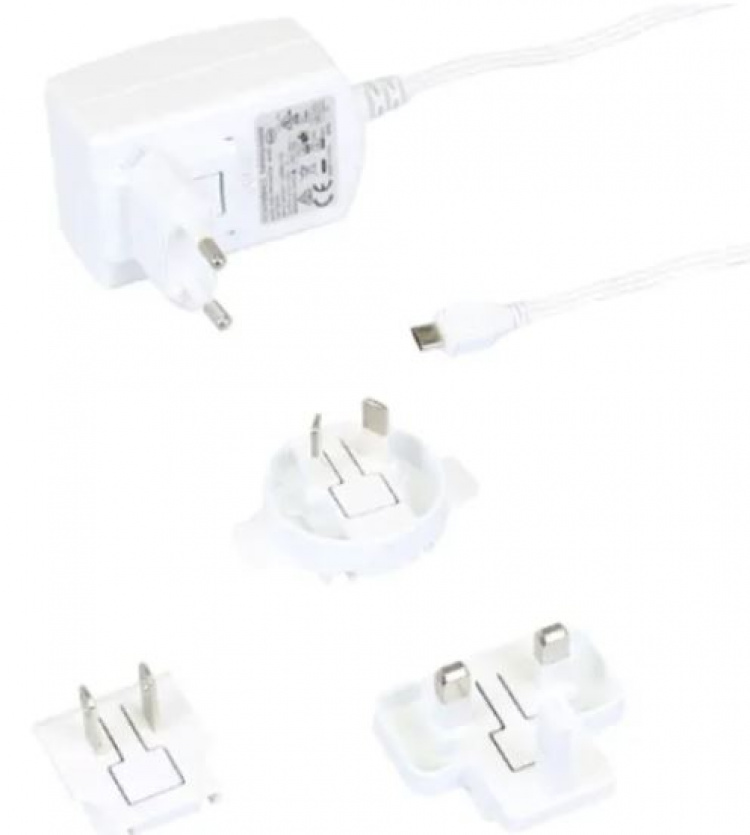 Raspberry Pi officiell Micro USB nätadapter EU-UK plug 5,1V 2,5A Vit
