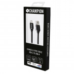 Champion USB-A till USB-C Kabel 2m Svart Champion USB-A till USB-C Kabel 2m Svart