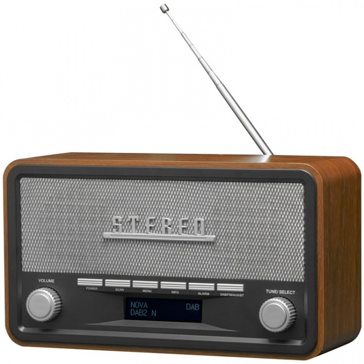 Denver Radio DAB+/FM Klocka Bluetooth DAB-18 Trähölje
