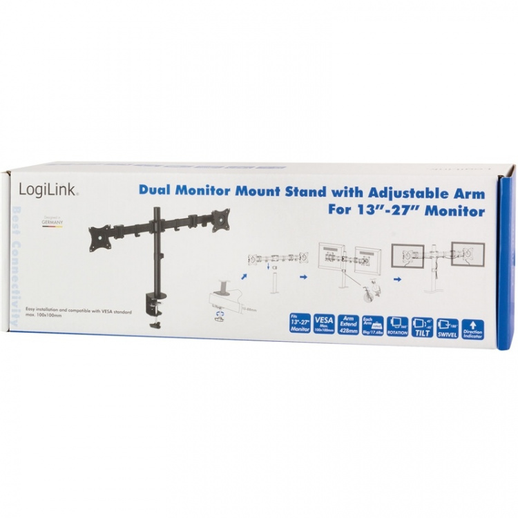 LogiLink Monitorarm dubbel 13-27