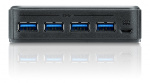 ATEN USB 3.0 hubb för 2 datorer, 4xUSB A hona, 2xUSB B hona, svart ATEN USB 3.0 hubb för 2 datorer, 4xUSB A hona, 2xUSB B hona, svart